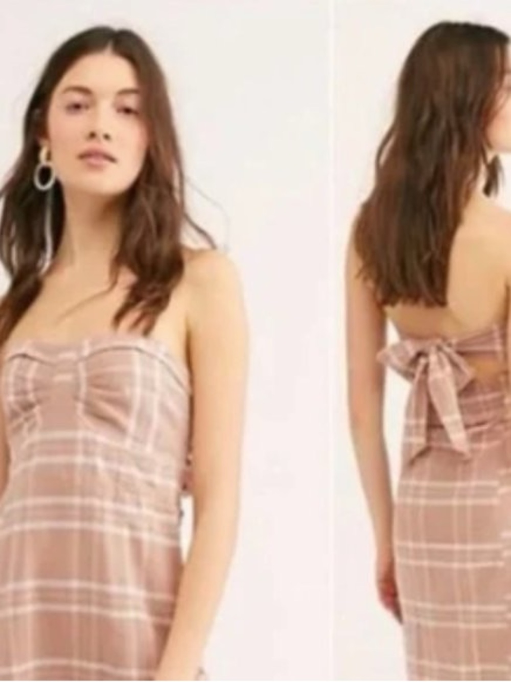 Free People Endless Summer Strapless Midi Dusty Rose Size M New